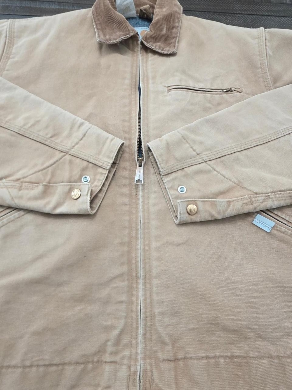 Carhartt Tan Field Jacket with Corduroy Collar